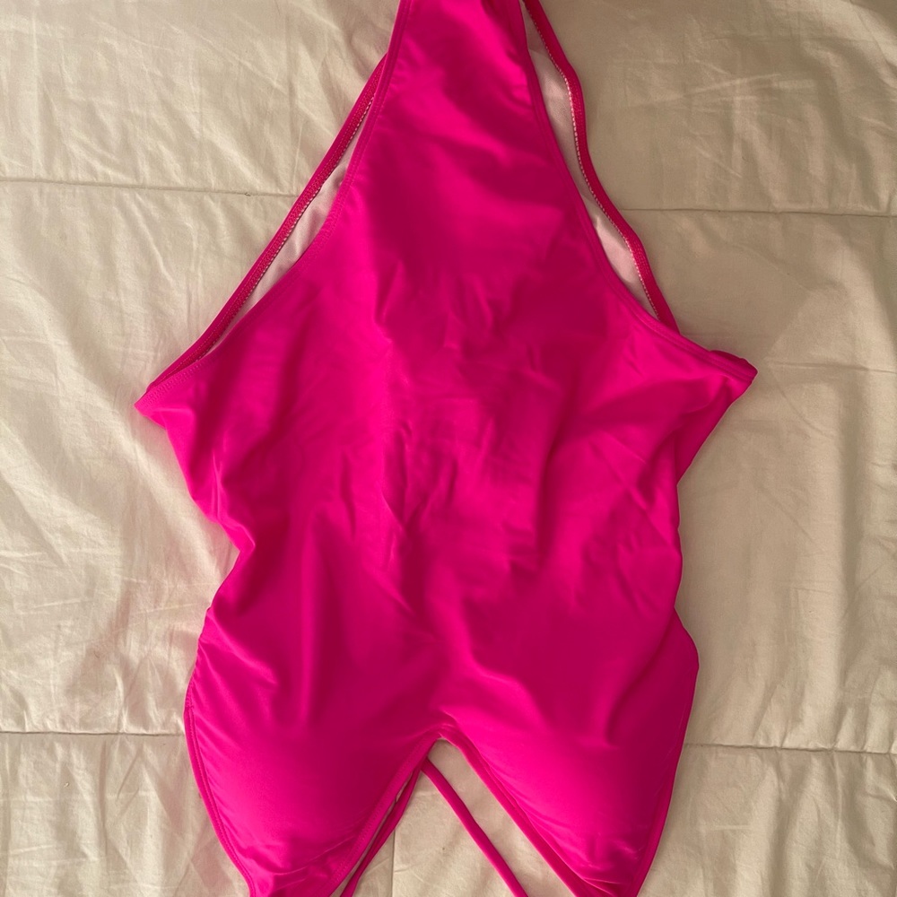 Hot pink one piece bathing suit
